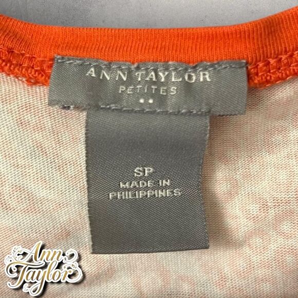 Preowned Ann Taylor Petites Sleeveless Orange V-Neck Top – Size SP - Picture 3 of 6